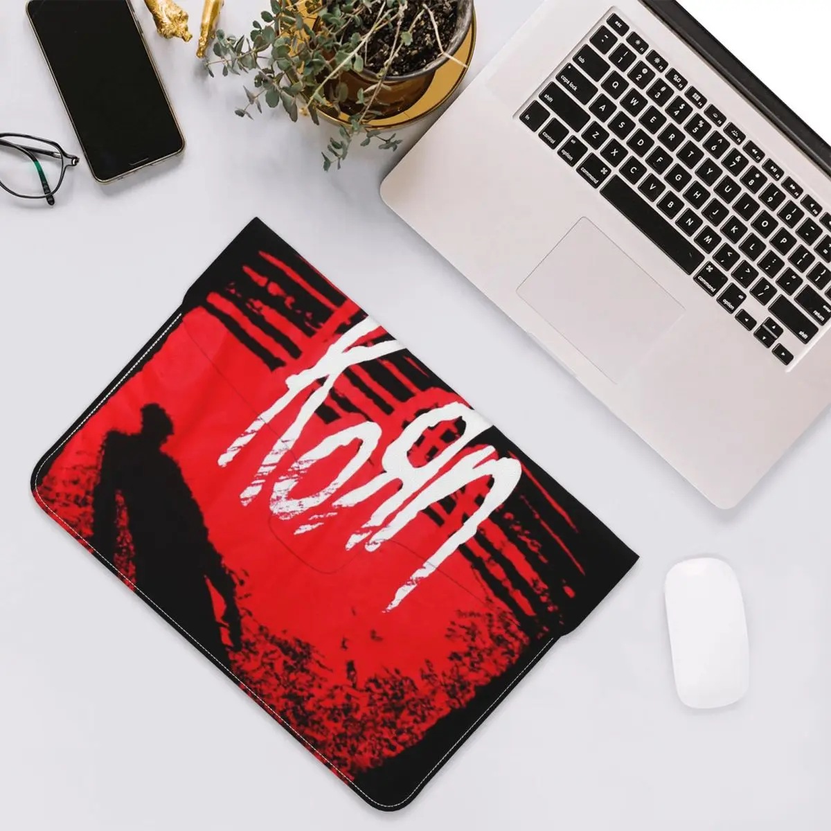 Korn Metal Rock Music PU Leather Horizontal Laptop Sleeve Shockproof Soft Lining Notebook Case 13 Inch