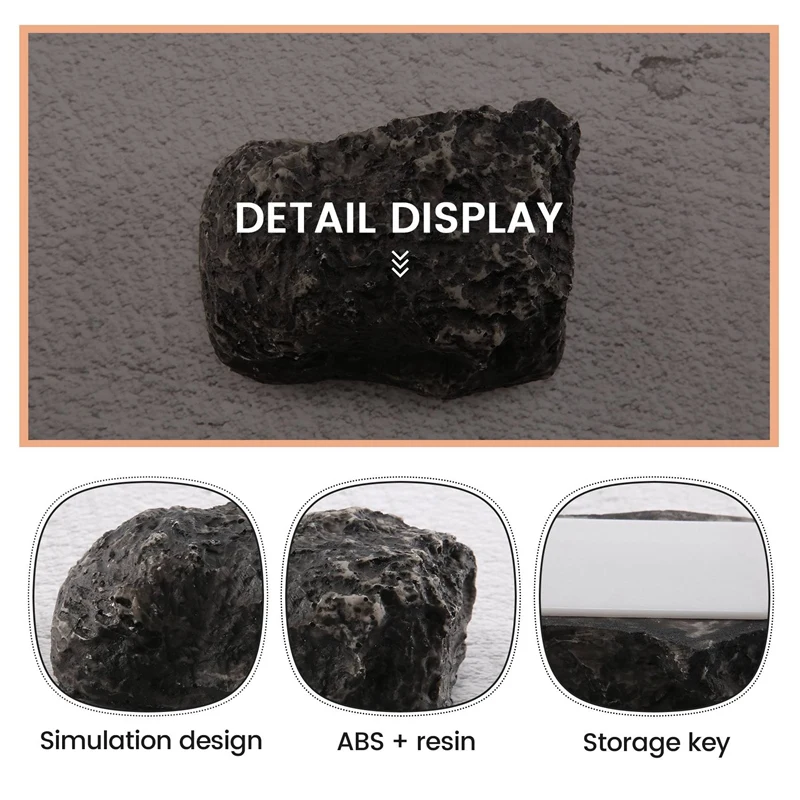 Key Safe Stash Hollow Secret  Funny Muddy Rock Stone Case Box Home Garden Decor Security Gift