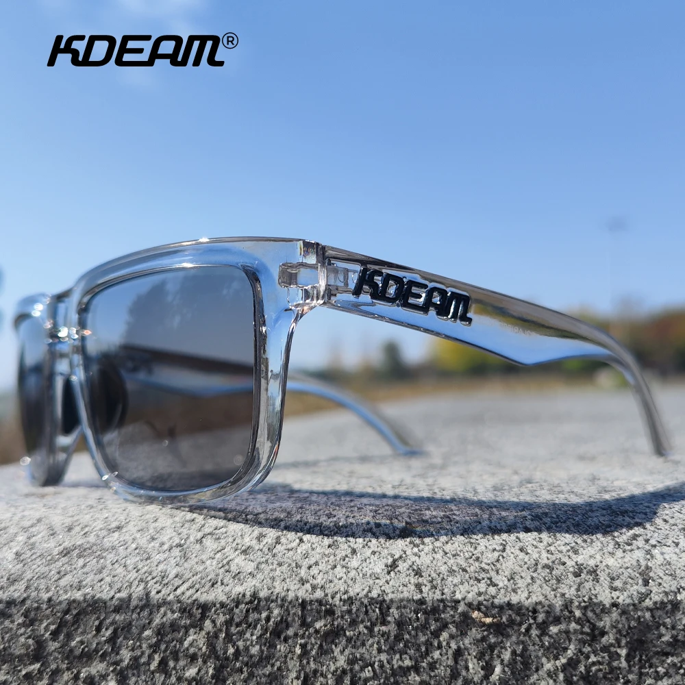 KDEAM New Men Photochromic Polarized Sunglasses Fashion Sport 3D Logo Designer Eyewear Driving Fishing Vacation Women Shades UV