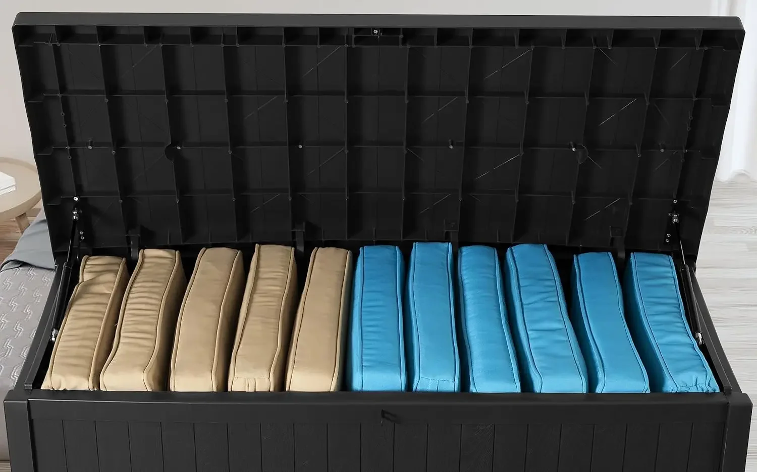 [تخفيضات سريعة، تصفية! ] صندوق تخزين خارجي مقاوم للماء سعة 120 جالونًا، وصناديق كبيرة من الراتنج، وحاوية تخزين قابلة للقفل للفناء