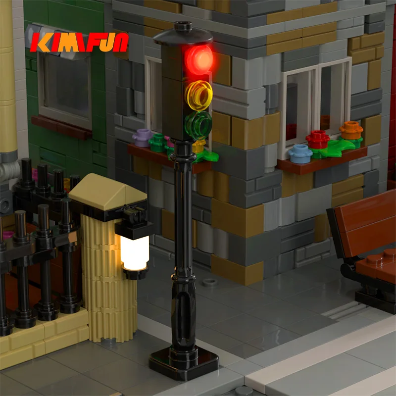 Bloques de construcción LED para niños, luz de señal de tráfico callejero, Serie de ciudad, juego de bloques, modelo educativo, regalos