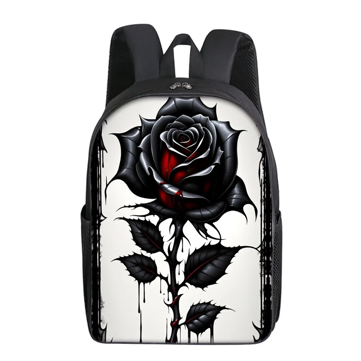 Rose and Flower Printing Single Layer Backpack for Boy and Girls Best Gifts 2D Flat Cartoon School Bags for Children