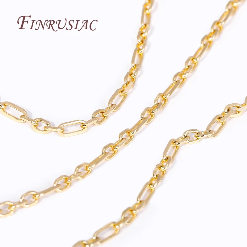 18K Gold Plated Metal Long Oval Shape Necklace Chains For DIY Handmade Jewelry Making Accessories Wholesale Bulk Metal Chains