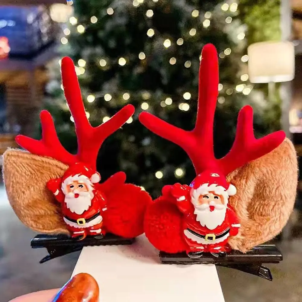 

Headwear Top Clip Children Xmas Ornaments Girl Elk Ear Pine Cone Hairpins Antler Hairpin Hair Accessories Merry Christmas Decor