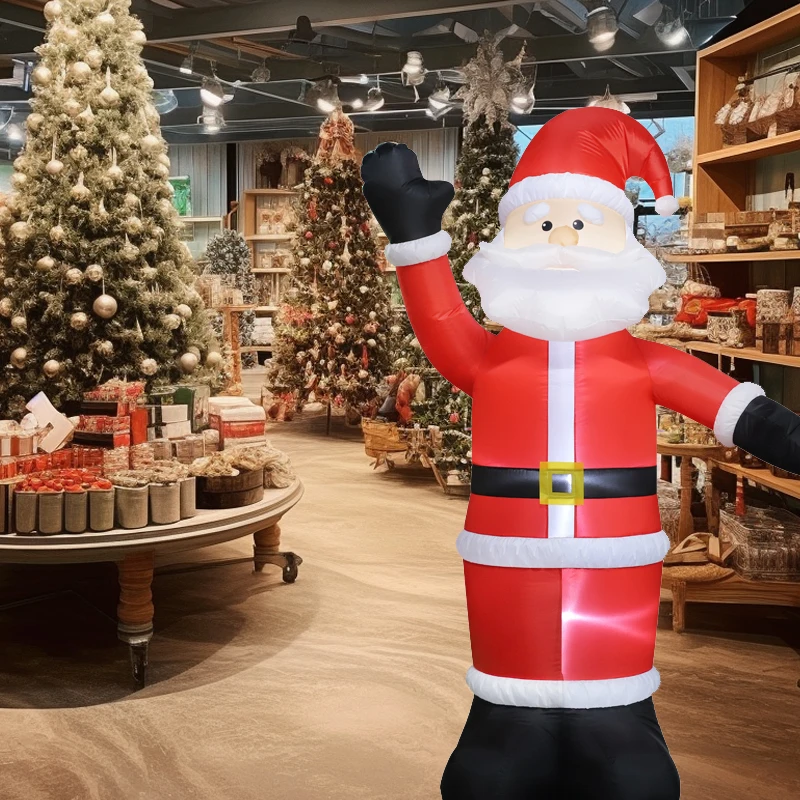 2.4 متر/7.8FT نفخ سانتا كلوز الديكور في الهواء الطلق LED أضواء ديكورات المنزل اللعب ساحة عيد الميلاد الحلي عطلة لوازم الديكور