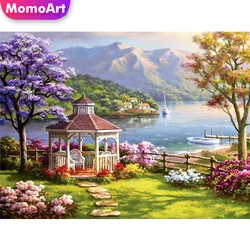 Momoart 5D Diamond Painting Garden Landscape Full Square Round Embroidery Mountain Picture Rhinestones Mosaic Lake Handmade Gift