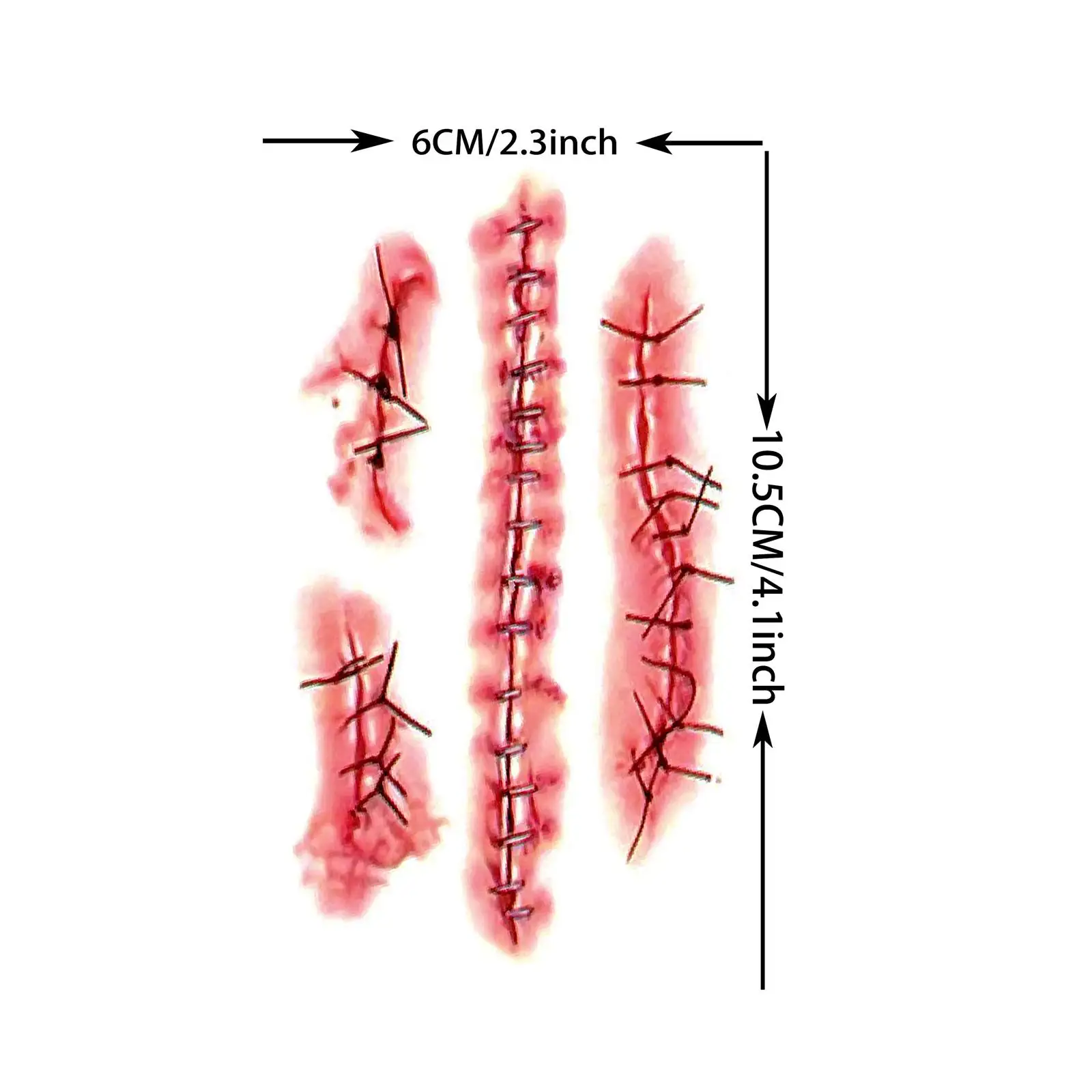 20 ورقة واقعية ندبة الدموية سستة الوشم المؤقت للرجال النساء الكبار الرهيبة غيبوبة مصاص دماء تأثيري الوجه هالوين