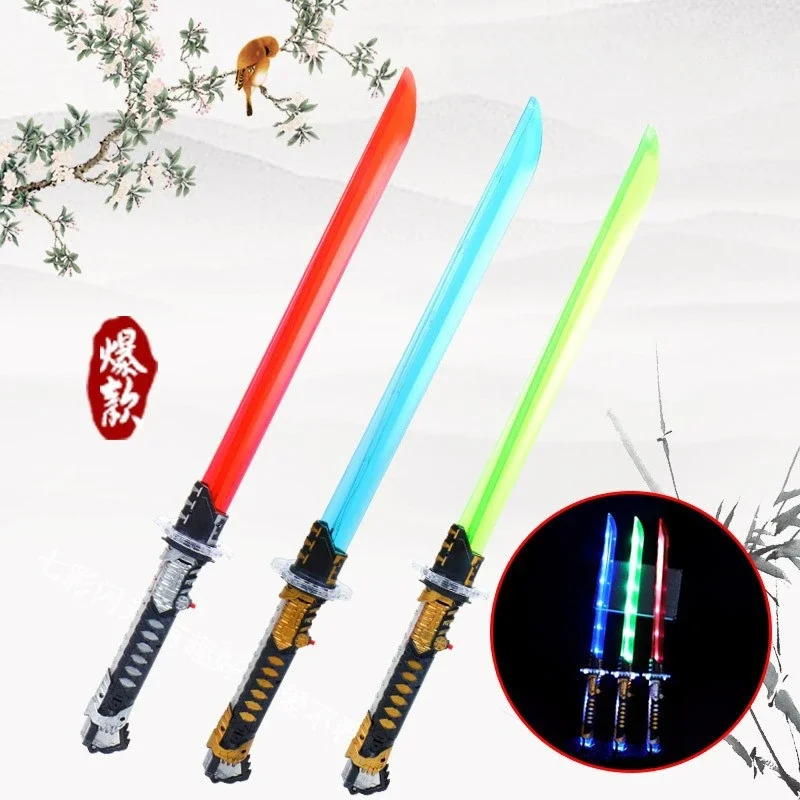 New Luminous Warrior Sword Children's Toy with Flash Dynamic Music Sound Light Knife Colorful Safety Exercise Body