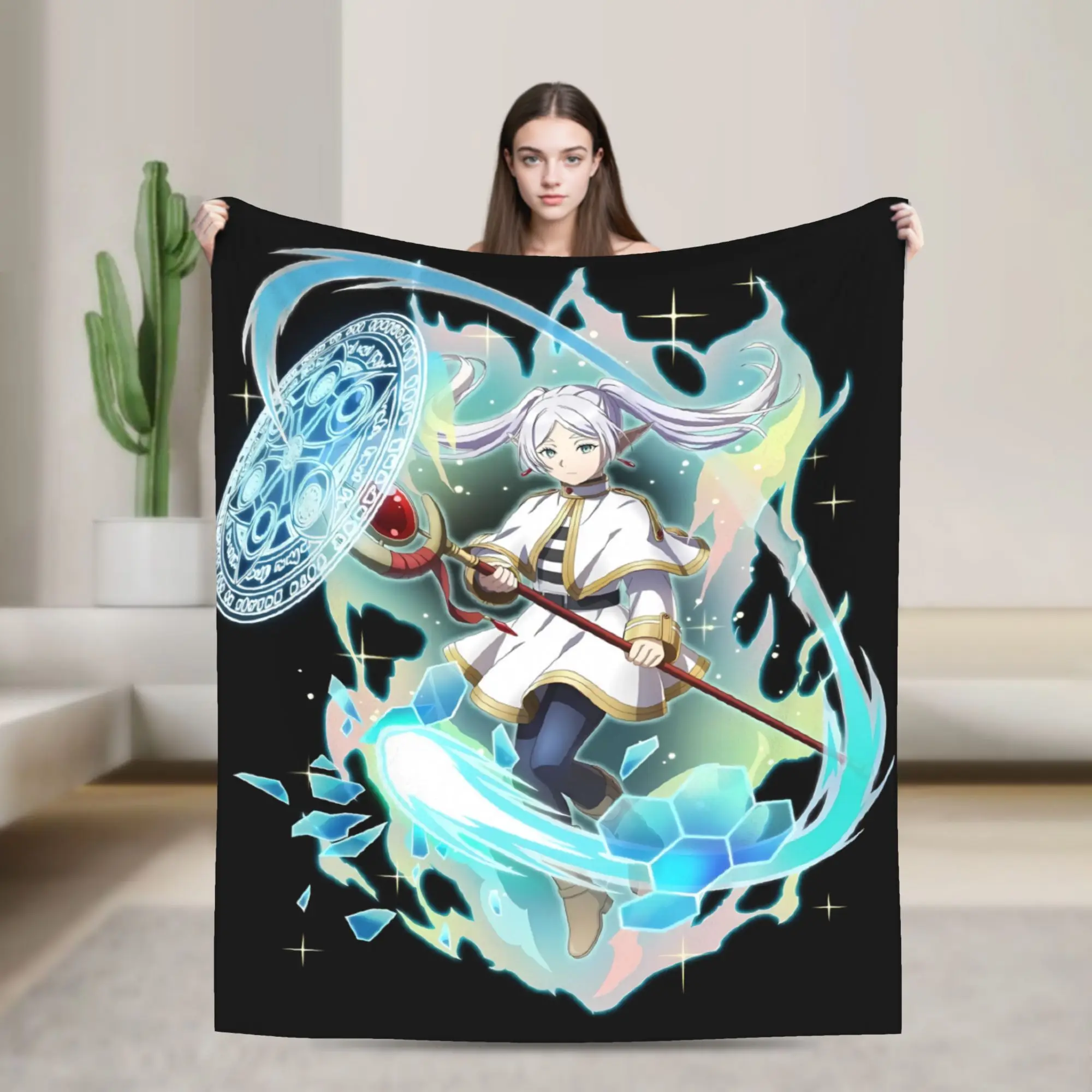 Frierens Beyonds Journeys End Fern Anime Flannel Blanket Winter Warm Soft Throw Blanket Couch Chair  Bedspread Sofa Bed Cover
