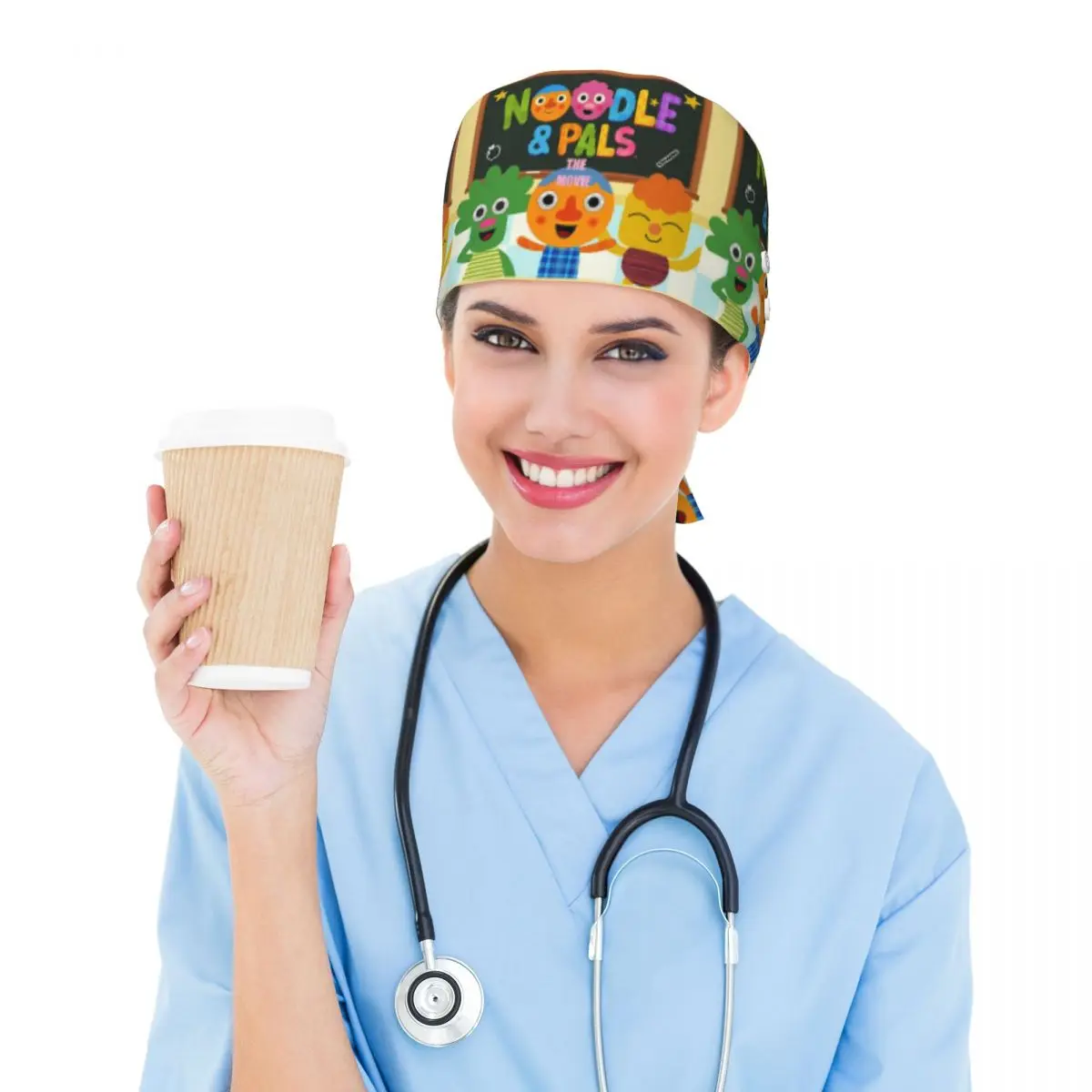 Noodle And Pals Micro Super Simple Cool Scrub Hat Doctor Working Surgical Cap Unisex Adjustable Nursing Caps for Dentist