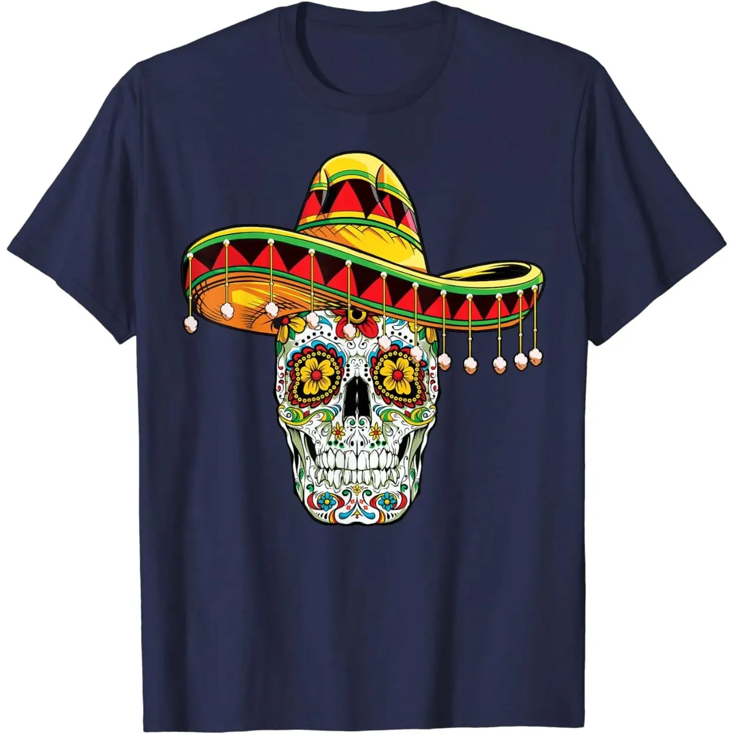 

Футболка Day of the Dead с сахарным черепом, хлопковая футболка для мужчин и женщин ex ort Sve, футболка с принтом для пар, теплая футболка-стойка