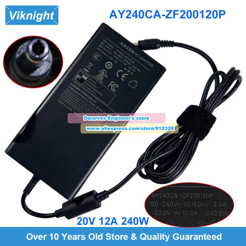 

AY240CA-ZF200120P AC Adapter 20V 12A 240W for Lecoo Bellator Zhan 7000 2025 N176 Power Supply