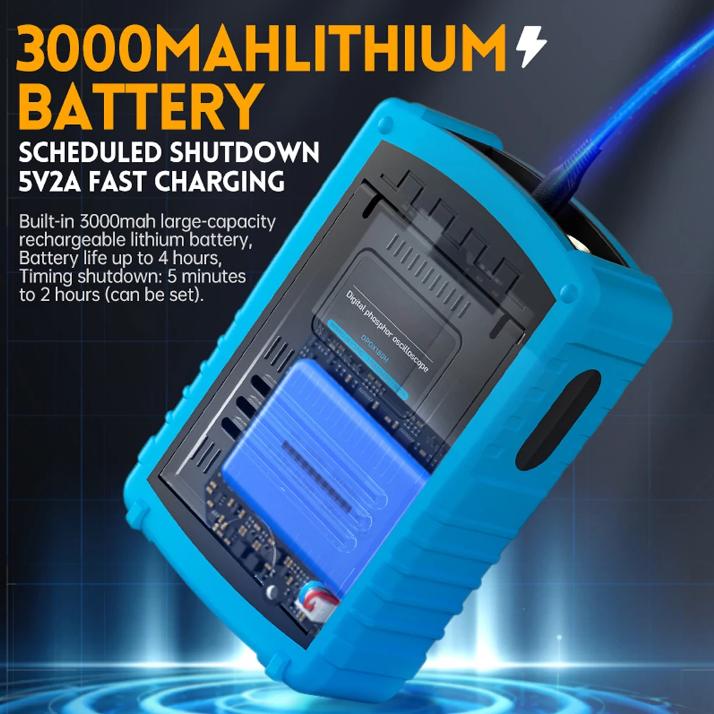 For Fnirsi DPOX180H Handheld Dual Channel Digital Oscilloscope 180MHz-3DB Signal Generator IPS High-definition Display Screen