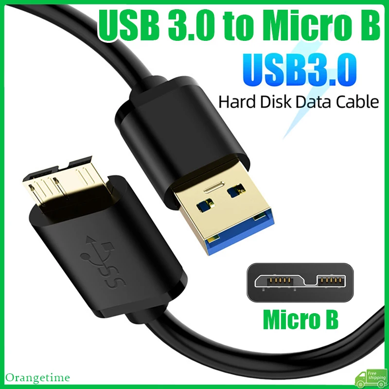 【Fast Delivery】5Gbp High Speed Hard Disk Data Cable USB 3.0 To Micro B Adapter For External HDD SSD Hard Drive Converter Cord