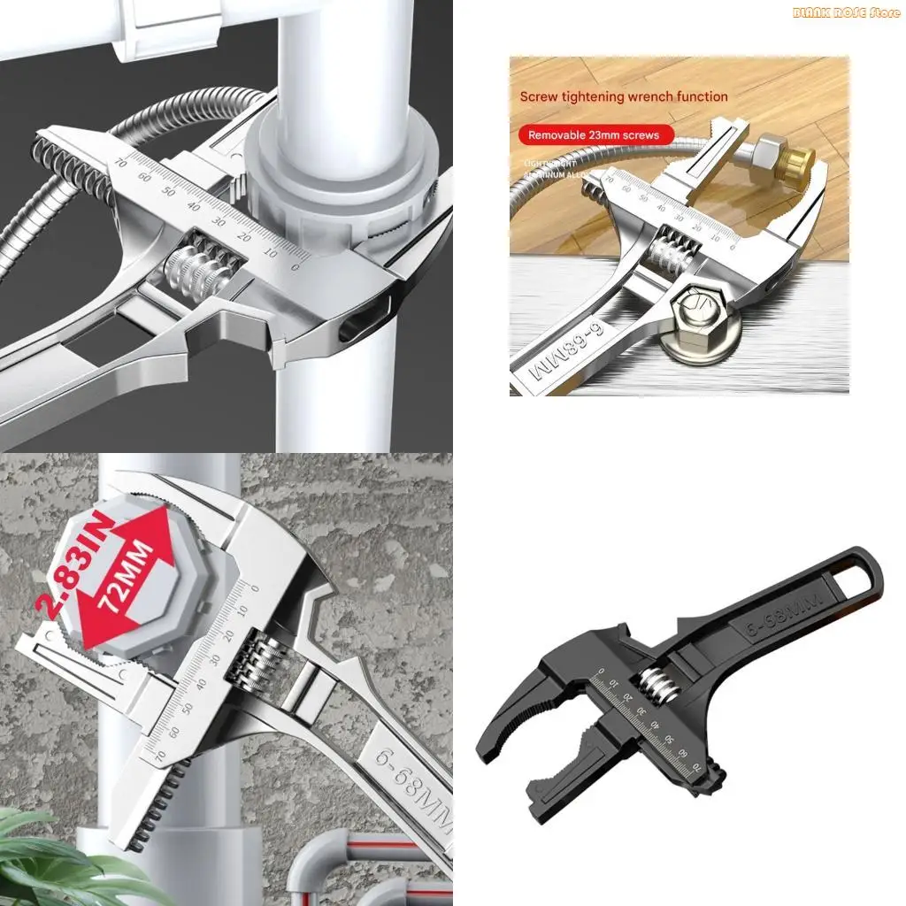 K1AE 6-68mm Adjustable Double Use Large Open End Wrench Multifunctional Wrench