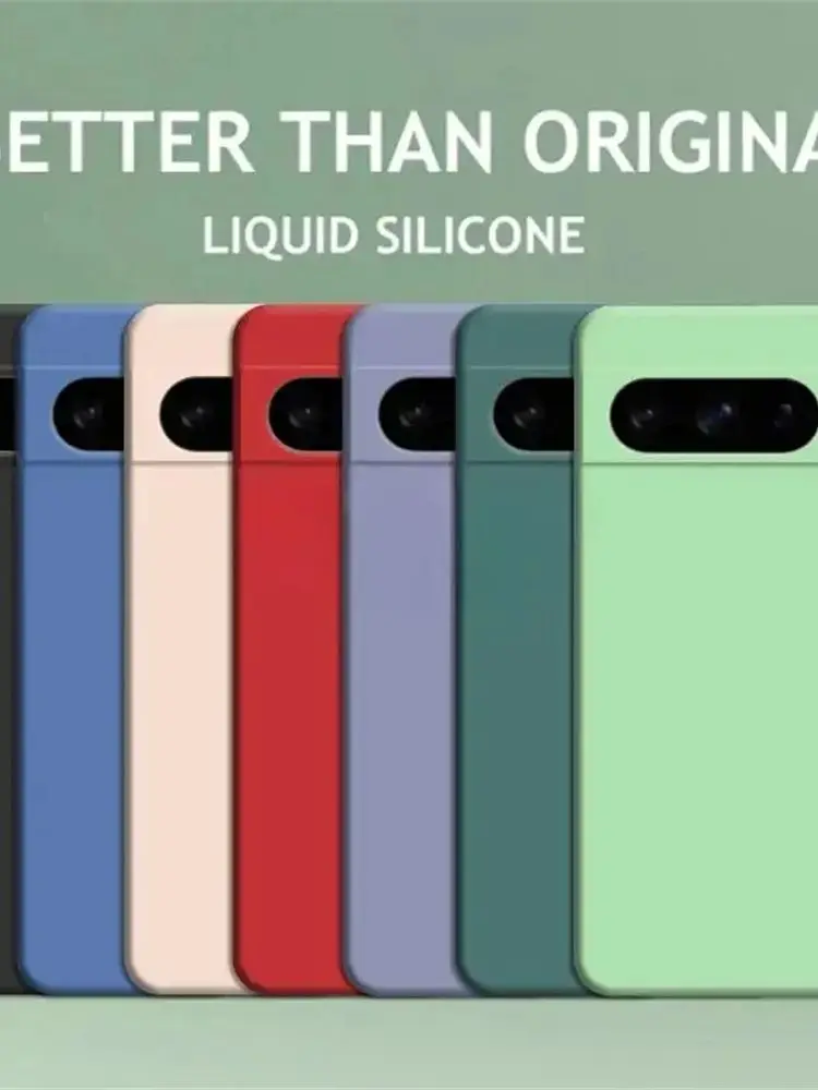 Étui souple en Silicone liquide TPU Google Pixel 8 étuis antichoc pour couverture Google Pixel8 étui Pixel 6A 7A 8A 6 7 coque de téléphone pare-chocs