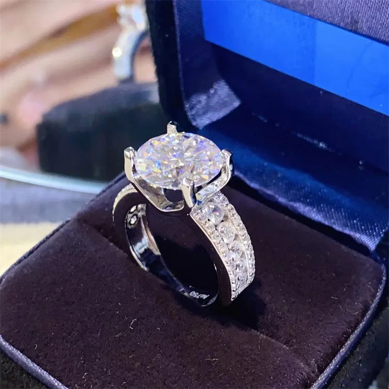 3CT 5CT Red Purple White D Color Moissanite Rings s925 Silver Gemstone Moissanita Beauty Wedding Ring Pass Diamond Tester GRA view 3