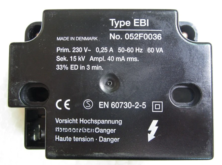 1 * 15/1 * 12KV ignition transformer EBI 052F4040/4030/0036/4038