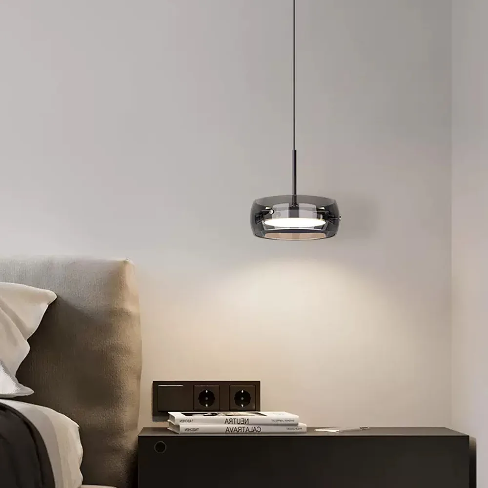 

Glass Pendant Lamp LED Modern 3 Color Pendant Light Minimalist Hanging Chandelier Bedroom Dining Bar Indoor Home Decor Lighting
