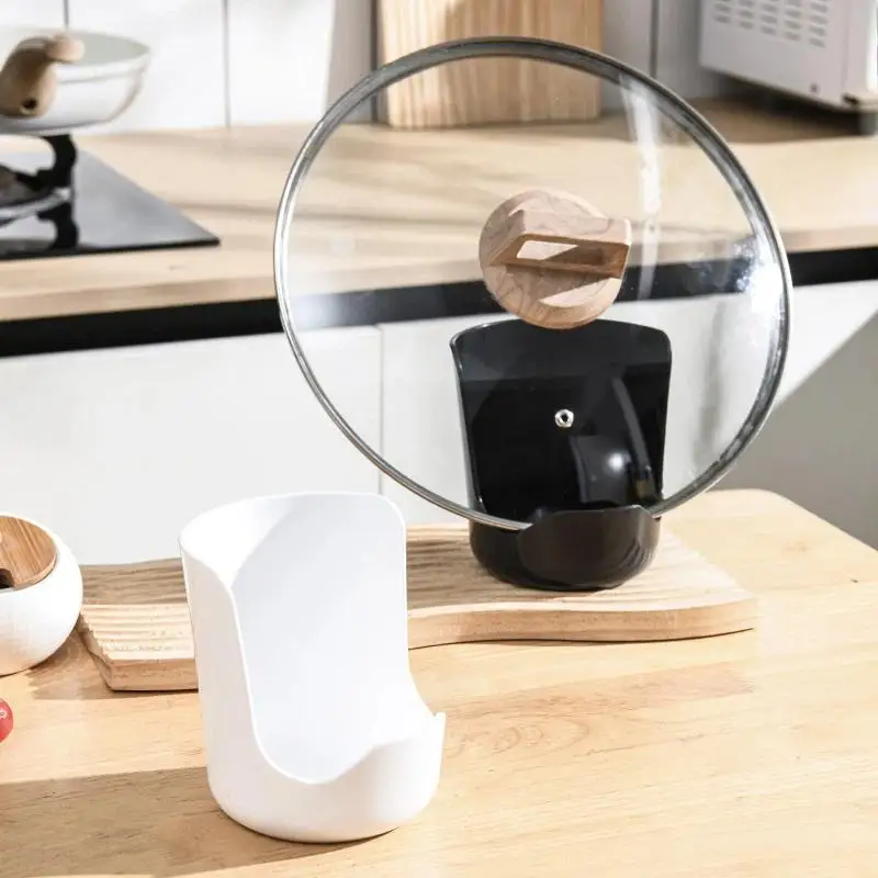 Cremefarbener, rutschfester Keramik-Spatelhalter, hitzebeständig, minimalistisches Topfdeckel-Aufbewahrungsregal, Wasserschale, Suppenlöffelhalter für den Schreibtisch – Detail 10