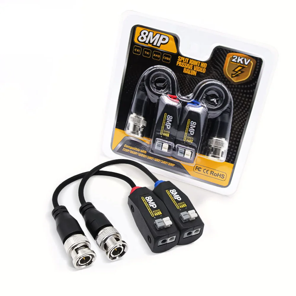 HD 8MP Single Channel Passive Video Balun For TVI CVI AHD CCTV Camera