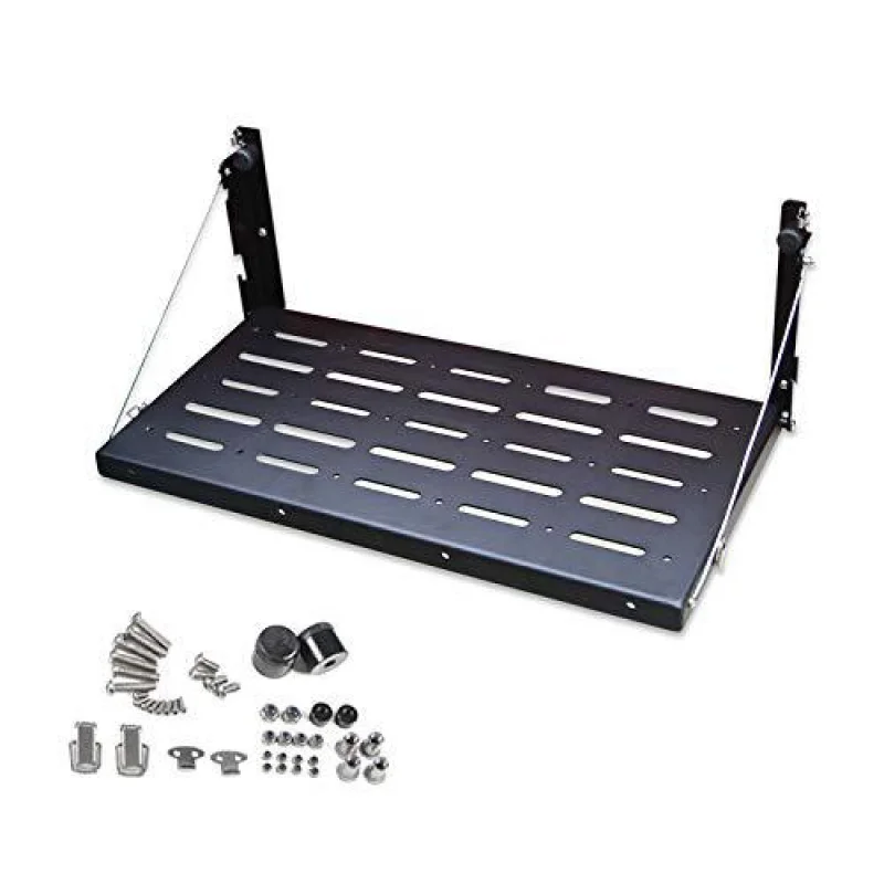 For Jeep Wrangler JK JKU 2007-18 Black Rear Folding Tailgate Table Aluminum Alloy Storage Rackfor