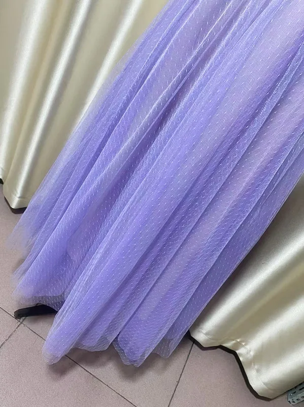 2025, modisches gewebtes dreidimensionales grafisches langes Kleid für Damen, fliegende Ärmel, Ballkleid, Gaze-Mesh-Kleid, Party