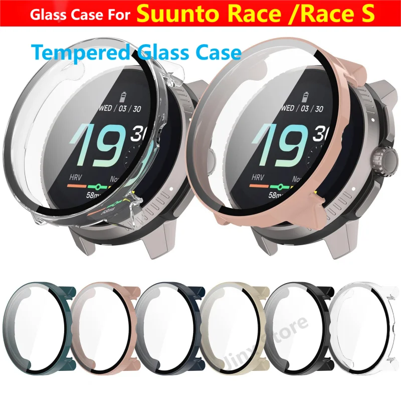 Tempered Glass Case For Suunto Race /Race S Samrt Watch Strap PC Bumper Protective Cover Screen Protector Shell