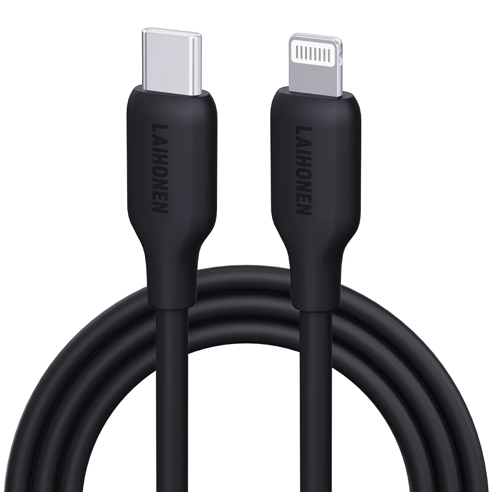 Schnellladekabel aus flüssigem Silikon für iPhone 14 Pro 13 12 Mini Pro Max XR 11 X iPad für helles iPhone-Ladekabel