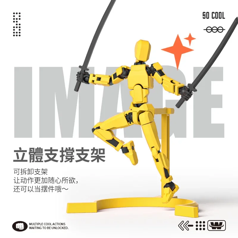 자석 모양 변경 로봇 3D 인쇄 마네킹 캐릭터 조립 완구, 7 무기 13 조인트 이동식 액션 피규어