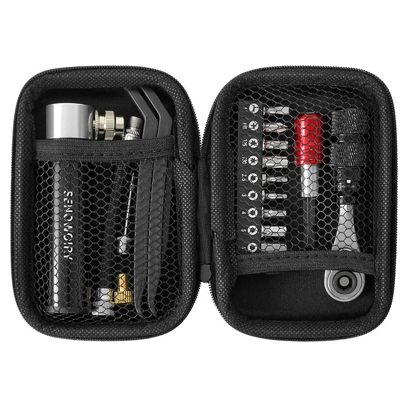 Multi-functional Bicycle Repair Tool Bag Ratchet Socket Wrench Tire Lever Pump Complete Kit for Mountain Bike Maintenance