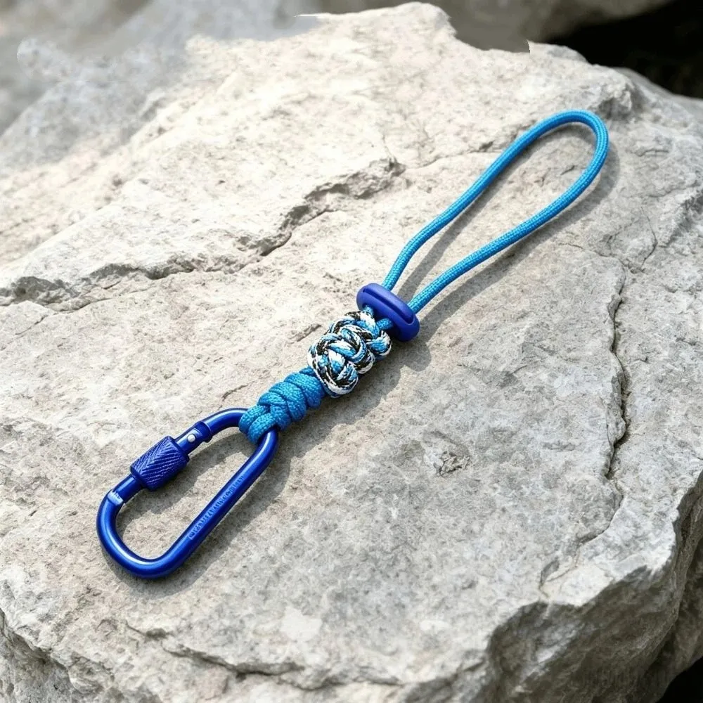 Alloy Water Bottle Lanyard Braided Rope Locking Carabiner Clip Beverage Bottle Lanyard Durable Adjustable Carabiner Hook
