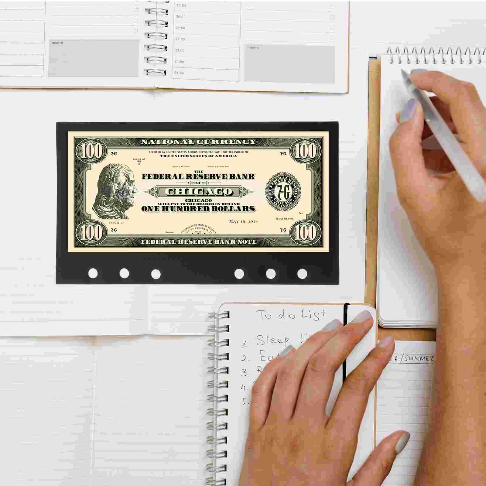 5-delige zelfklevende budgetseparator Paginabinderclips Notebookmap Draagbare tas Pp Klein inzetstuk