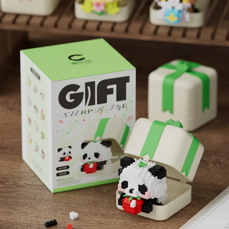 صندوق هدايا للحيوانات الأليفة، تمثال كرتوني، مكعبات بناء ألعاب الأطفال