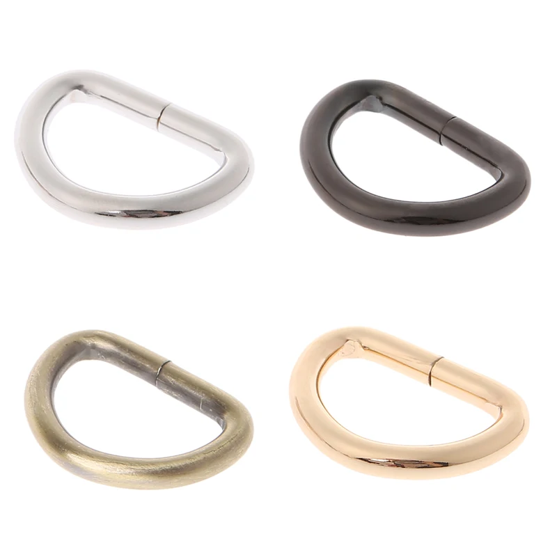 10pcs Semi-circular Iron Wire D-shaped Buckle D-shaped Ring Shoes Bags Backpack Metal Connection Buckles DIY Sewing Accessories