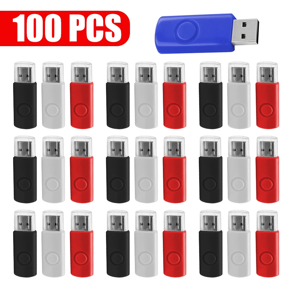 Free Custom 100PCS USB Flash Drive Pen Drive 256MB 512MB 1GB 2GB 4GB 8GB 16GB Pendrive Memory Stick 32GB 64GB USB Stick Gift