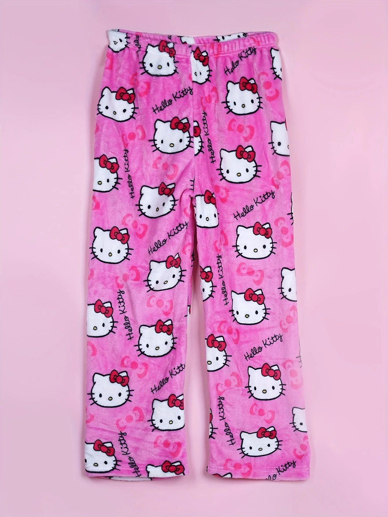 Santio ชุดนอนชุดนอนผ้าสักหลาดลาย Hello Kitty KURMI, ชุดนอนครอบครัวฮาโลวีน