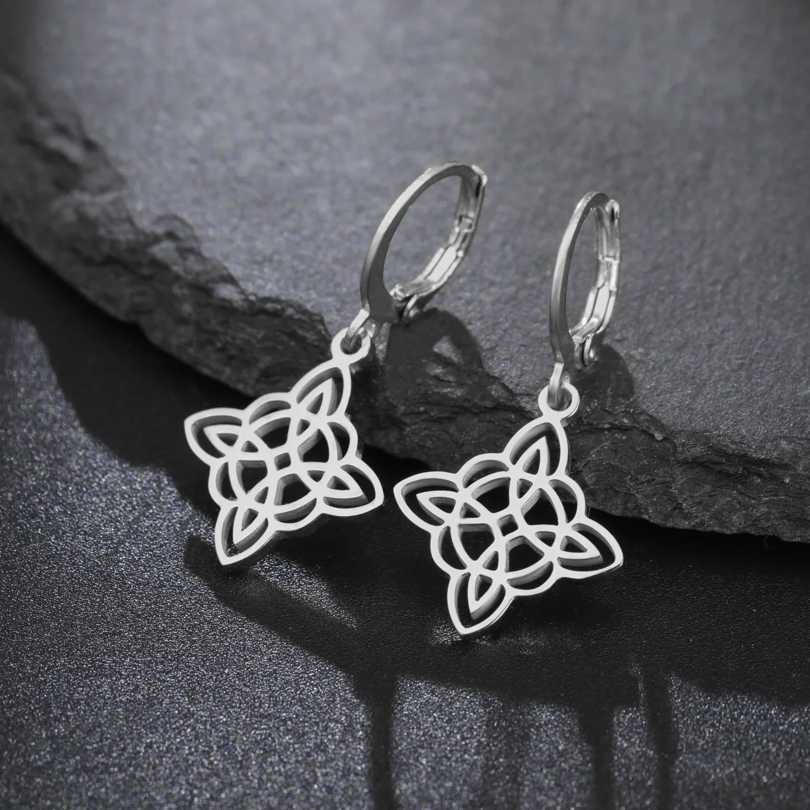Irish Witch Knot Pendant Earrings Elegant Women's Witchcraft Lucky Talisman Celtic Knot  Stainless steel Jewelry Gift