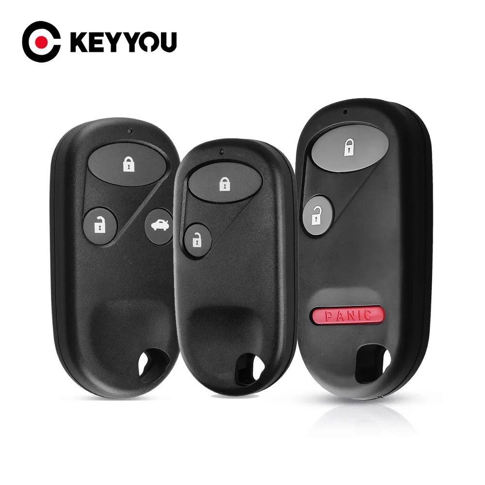 KEYYOU-carcasa para mando a distancia de coche, 2/+ 1 botón 3/3, para Honda Civic CRV Accord Jazz 2003 2004 2005 2006 2007 2008 2009 2010 2011