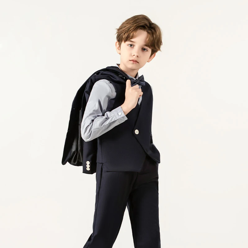 

Boys Coat Vest and Pants Set Party Outfit for Boys Suit 5 Piece Formal Dress Wedding Outfit Black Formal Dress