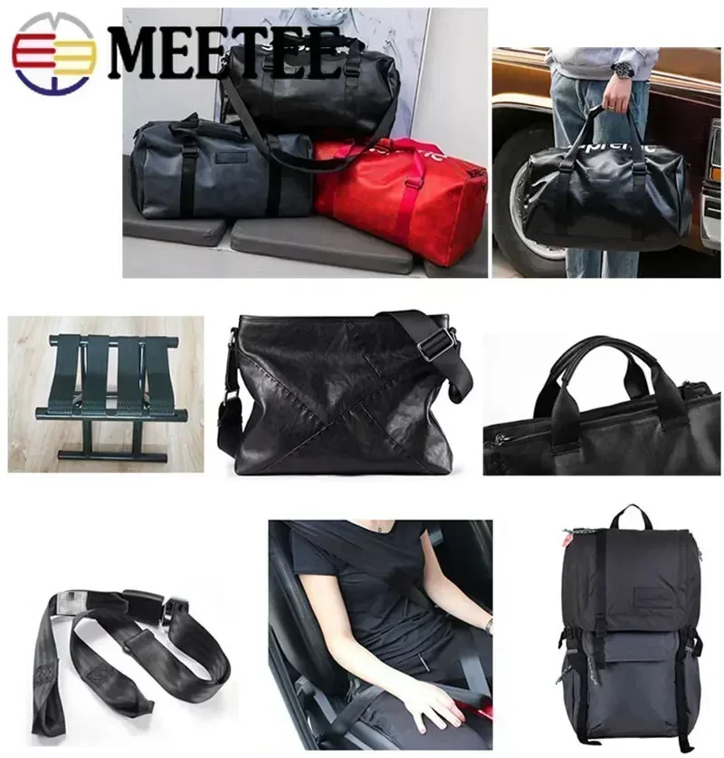 Meetee-Cinta de correas de nailon y poliéster, 5 metros, 20-50mm, cinta Manual para asiento de seguridad para niños, mochila, correa para mascotas,