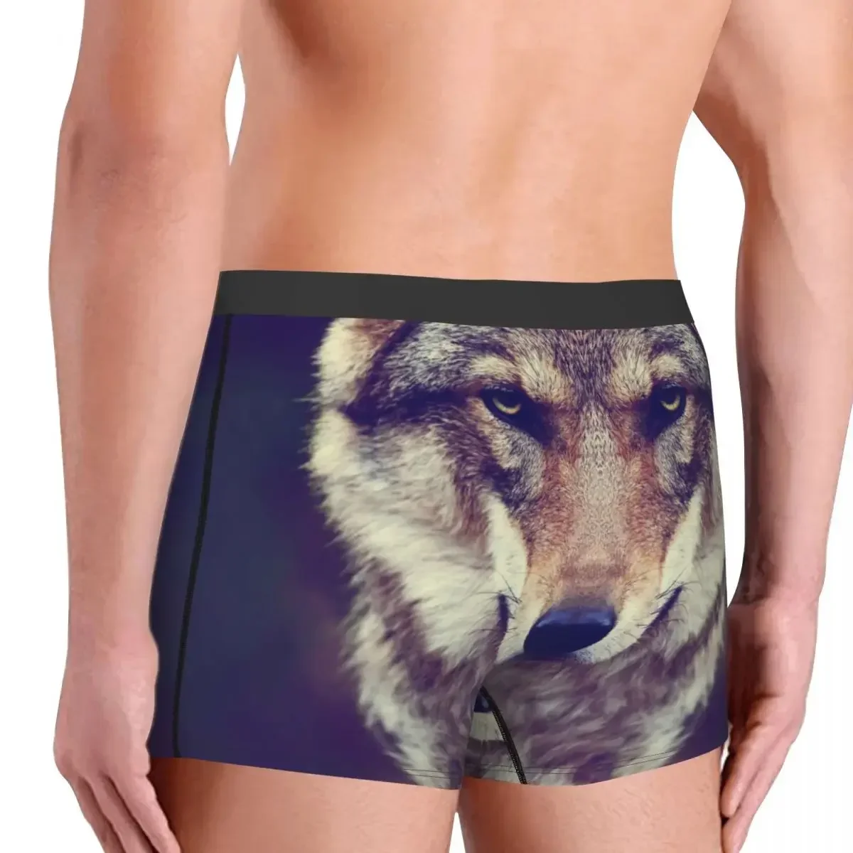 Animal - Wolf Underpants Breathbale Panties Male Underwear Print Shorts Boxer Briefs