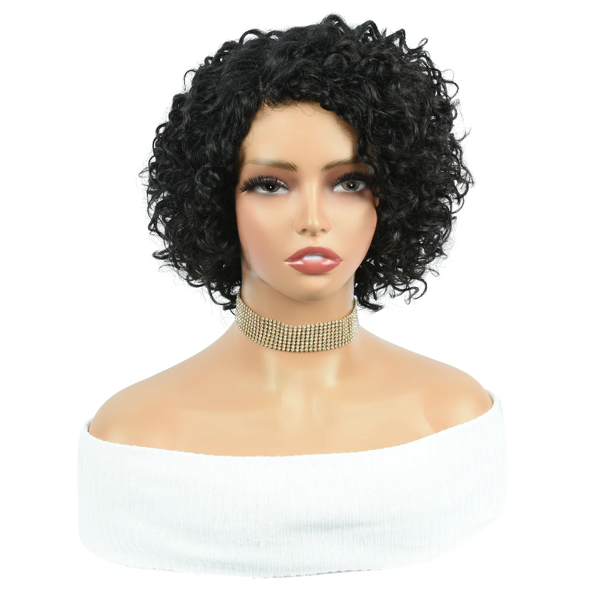 Peruki z ludzkich włosów, kręcone, pixie cut, kolorowe, peruki typu lace front 4x1 z ludzkich włosów, wstępnie wyskubane, z przedziałkiem z boku dla kobiet.