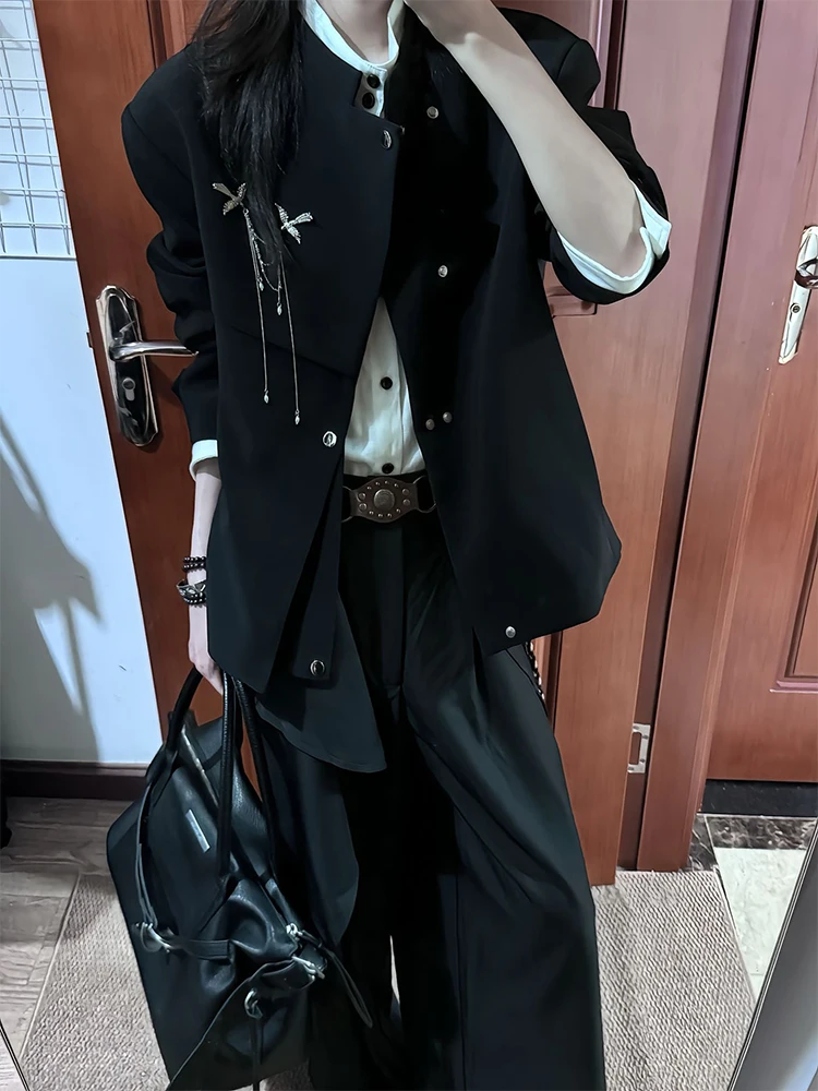 

Новый китайский разборный костюм-жакет для мужчин с отложным воротником, высококачественная осенняя модная верхняя одежда