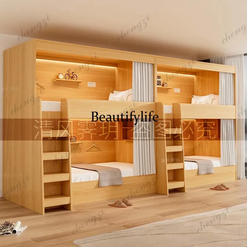 Upper and lower beds Bunk beds Youth Hostel Upper and lower bunk apartment   Custody class Student dormitory bedsA68
