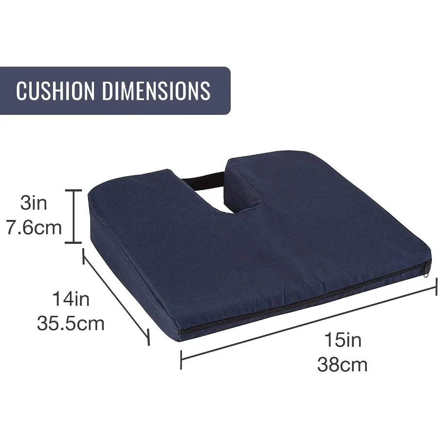 Almofada de assento de inclinação gradual DMI para alívio da dor de cóccix, ciática e coxis, projetada para uso com cadeiras de sala de jantar, cadeira de mesa