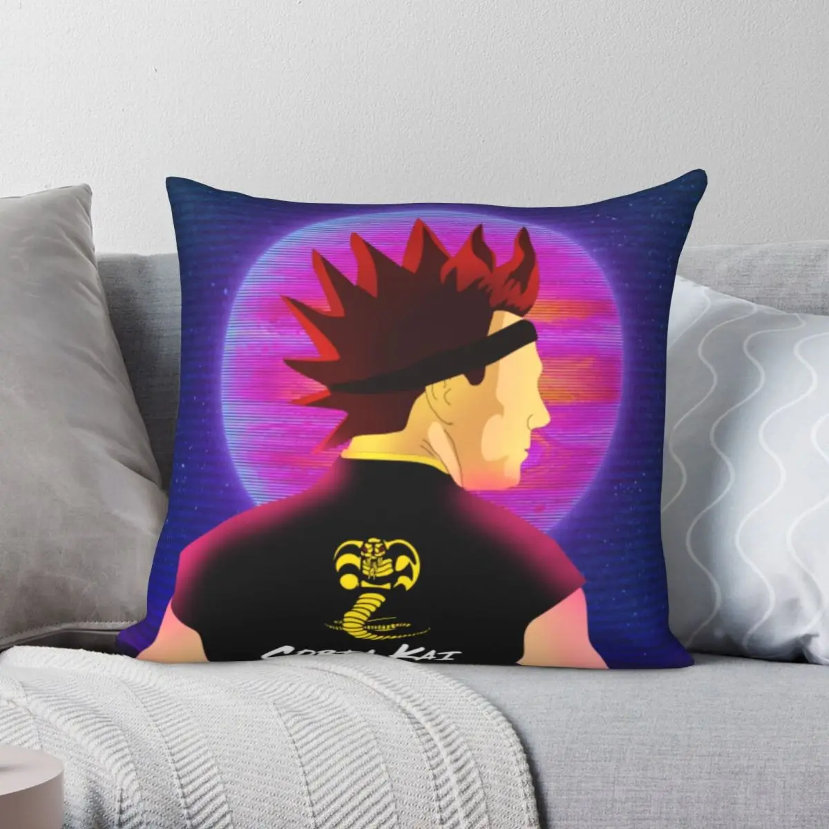 Cobra Kai Hawk Cobra Kai Square Pillowcase Polyester Linen Velvet Pattern Zip Decor Throw Pillow Case Bed Cushion Case 45x45