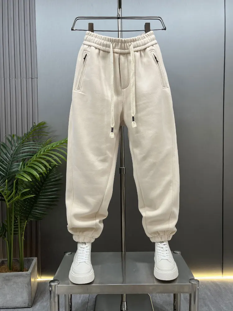 

Мужские повседневные брюки-харланы свободного кроя однотонного цвета, осенне-зимние, новые, молодежные, в американском стиле, с манжетами, спортивные штаны