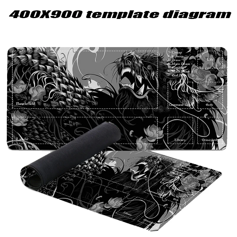 Wave MTG-Gaming-Matte, Drache 350 x 600 x 2 mm, Mauspad MTG MTG DTCG CCG RPG, Sammelkarte, Gaming-Teppich aus weichem Gummi, Kampfspiele – Detail 5