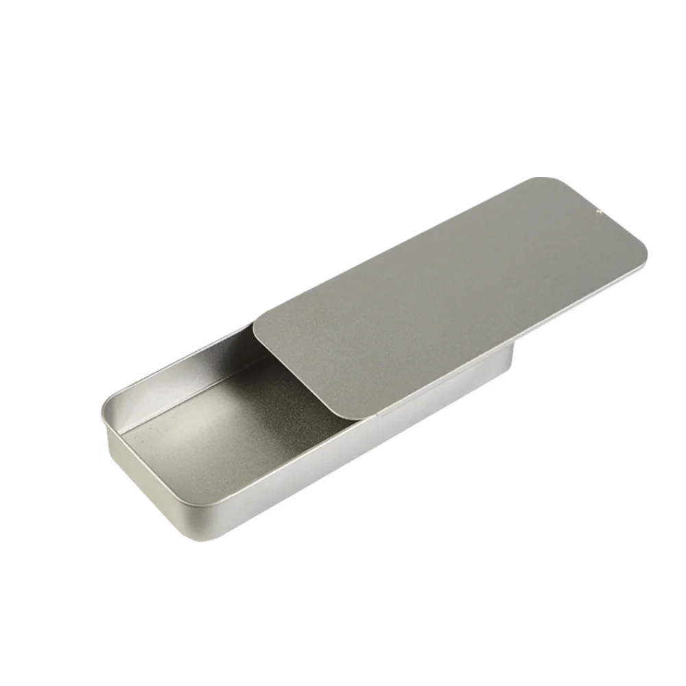 Multi Size Sliding Lid Tin Box Small Size Slide Top Push-Pull Tin Box Metal Rectangular Tinplate Material Storage Tin Box